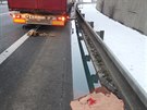 Nehoda kamionu a dvou osobních voz na obchvatu eské Skalice (23.1.2018).