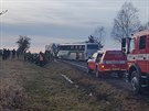 Dopravn nehoda u Ejpovic. eln stet autobusu a osobnho auta. (24. 1. 2018)