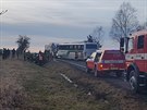Dopravn� nehoda u Ejpovic. �eln� st�et autobusu a osobn�ho auta. (24. 1. 2018)