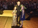 Karel Gott a jeho dcery Charlotte a Nelly na bratislavském koncert (25. ledna...