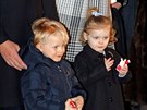 Monacký princ Jacques a jeho dvoje princezna Gabriella (Monaco, 26. ledna 2018)