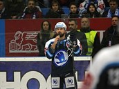 Plzeňský lídr Milan Gulaš hovoří k fanouškům a vyzývá je, aby fandili slušně,...