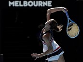 Česká tenistka Karolína Plíšková ve čtrtfinálovém utkání Australian Open proti...