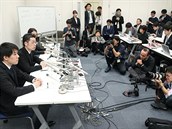 Tisková konference japonské kryptoměnové burzy Coincheck, na které Koichiro...