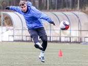 Zdenk Linhart na trninku fotbalist Tborska.