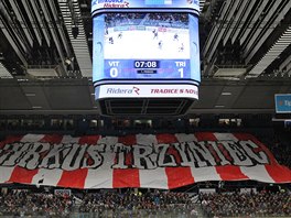 Transparent vtkovickch fanouk v moravskoslezskm derby proti Tinci