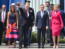 Americký prezidentský pár na návtv Polska. Melania Trumpová i Agata...