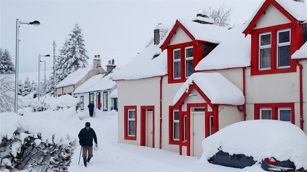 Přívaly sněhu ve Skotsku (21. ledna 2018)