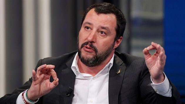 f Ligy severu Matteo Salvini v televizn debat (18. ledna 2018)