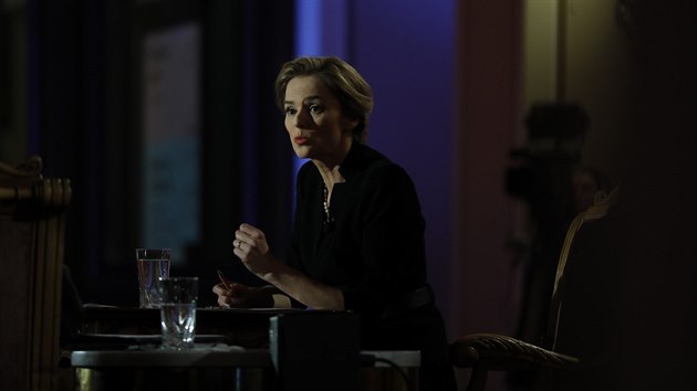 Světlana Witowská při debatě prezidentských kandidátů (25. ledna 2018)