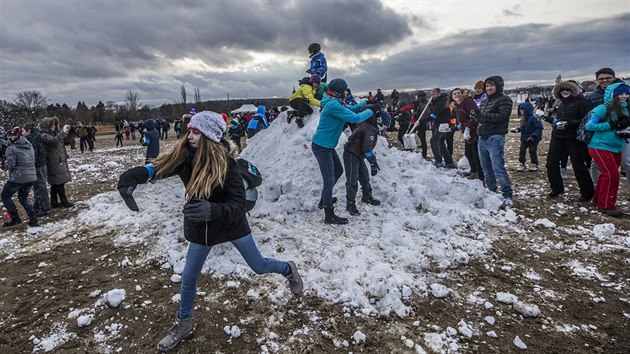 V Praze na Letn probhla velk koulovaka (20. ledna 2018).