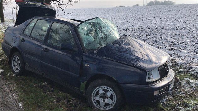 Mlad idika havarovala na Kutnohorsku (21. ledna 2018).