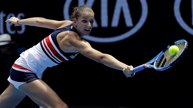Karolna Plkov ve tetm kole Australian Open.