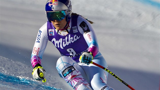 Lindsey Vonnov na trati v Cortin d'Ampezzo