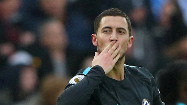 Eden Hazard posl pozdrav fanoukm Chelsea pot, co dal gl do st Brighton & Hove Albion FC