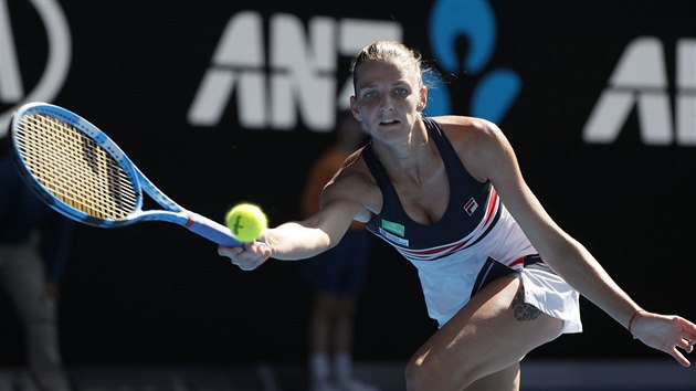 Karolína Plíšková ve čtvrtfinálovém utkání Australian Open.