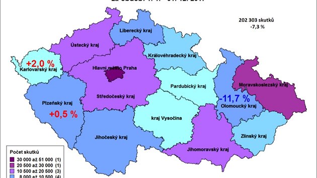 Statistiky kriminality za rok 2017.