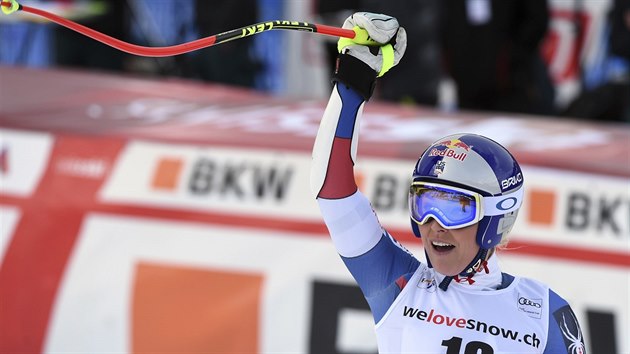 Americk lyaka Lindsey Vonnov po kombinanm sjezdu v Lenzerheide