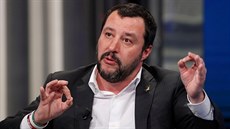 Šéf Ligy severu Matteo Salvini v televizní debatě (18. ledna 2018)