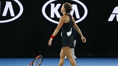 NAŠTVANÁ. Barbora Strýcová se zlobí v osmifinále Australian Open.