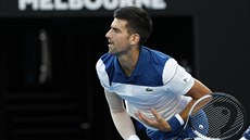 Novak Djokovi bhem osmifinále Australian Open.