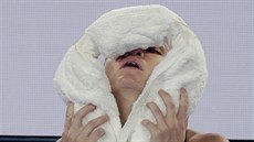 Simona Halepová chladila své tlo bhem finále Australian Open. Teploty v...
