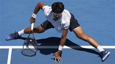 Korejský tenista ong Hjon ve tvrtfinále Australian Open.