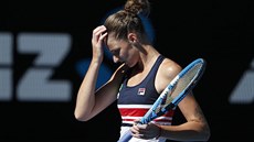 Karolína Plíková ve tvrtfinálovém utkání Australian Open.