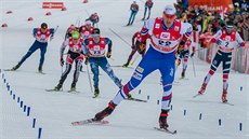 eský bec na lyích Martin Jak bhem závodu v Seefeldu.
