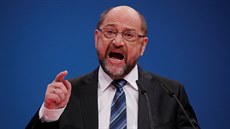 Martin Schulz během projevu na sjezdu německé SPD (21. ledna 2018)