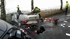 Nehodu u Bý�t� �idi� nep�e�il. (25.1.2018)