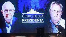 Píprava na prezidentskou debatu Jiího Drahoe a Miloe Zemana na Prim