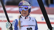 Americká lyaka Lindsey Vonnová po kombinaním sjezdu v Lenzerheide.