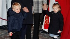 Monacký princ Jacques a jeho dvojče princezna Gabriella (Monaco, 26. ledna 2018)