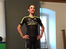 Roman Kreuziger bhem focení v novém dresu Mitchelton-Scott.