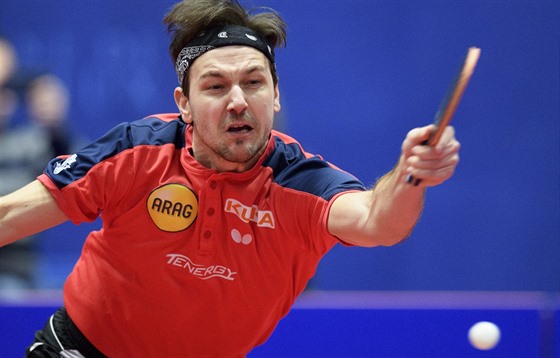 Stolní tenista Timo Boll bhem evropského turnaje Top 16 v Montreux