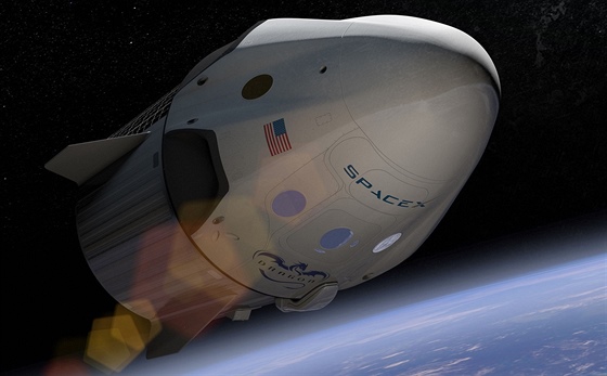 Takto vypadá kosmická loď Crew Dragon společnosti SpaceX.