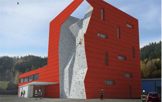 Vizualizace lezeckého polygonu hasičů ve Velkém Poříčí na Náchodsku.
