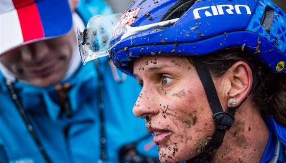Cyklokrosařka Kateřina Nash po závodu na mistrovství světa ve Valkenburgu