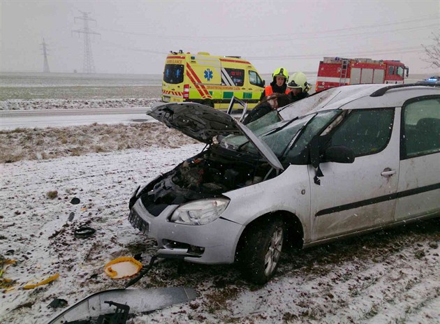 Nehoda v obci Viové na Znojemsku si vyádala jedno zranní.