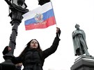 Moskva. Demonstrace za bojkot prezidentských voleb svolaná Alexejem Navalným...