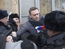 Zatení Alexeje Navalného na demonstraci v Moskv (28. ledna 2018)