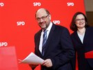 Andrea Nahlesová a Martin Schulz oznamují zmnu ve vedení strany. (7. února...
