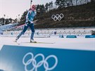 Eva Puskaríková odjídí ze stelnice bhem tréninku na zimní olympijské hry v...