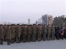 Fotografie z videozáznamu vojenské pehlídky v severokorejském Pchjongjangu
