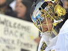 Branká Las Vegas Golden Knights Marc-Andre Fleury krotí emoce pi návratu do...