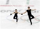 Severokorejtí krasobruslai Rjom Te-ok a Kim u-sik pi tréninku v olympijském...