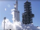 Statický záeh rakety Falcon Heavy