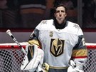 Marc-Andre Fleury v brance Vegas bhem americké hymny