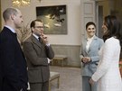 Britský princ William s manelkou Kate a védská korunní princezna Victoria s...